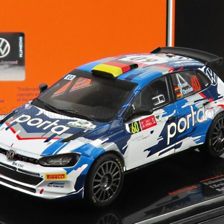 IXO-MODELS 1/43 VOLKSWAGEN | POLO GTi R5 N 60 RALLY YPRES 2021 F.KREIM - F.CHRISTIAN | 2 TONE BLUE WHITE