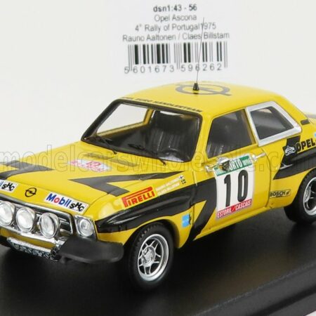 TROFEU 1/43 OPEL | ASCONA (night version) N 10 4th RALLY PORTUGAL 1975 R.AALTONEN - C.BILLSTAM | YELLOW BLACK