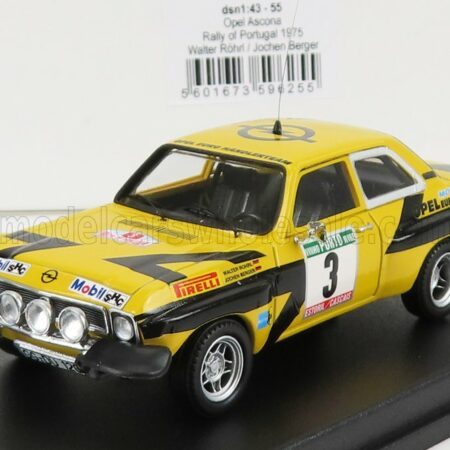 TROFEU 1/43 OPEL | ASCONA (night version) N 3 RALLY PORTUGAL 1975 W.ROHRL - J.BERGER | YELLOW BLACK