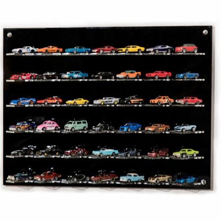 ATLANTIC 1/64 VETRINA DISPLAY BOX | ESPOSITORE - FOR 42 CARS 1/64 Lungh.LENGHT cm 61.0 X Largh.WIDTH cm 12.0 X Alt.HEIGHT cm 47.0 (altezza utile tra i ripiani cm 8.0 inner height among shelves) | PLASTIC DISPLAY