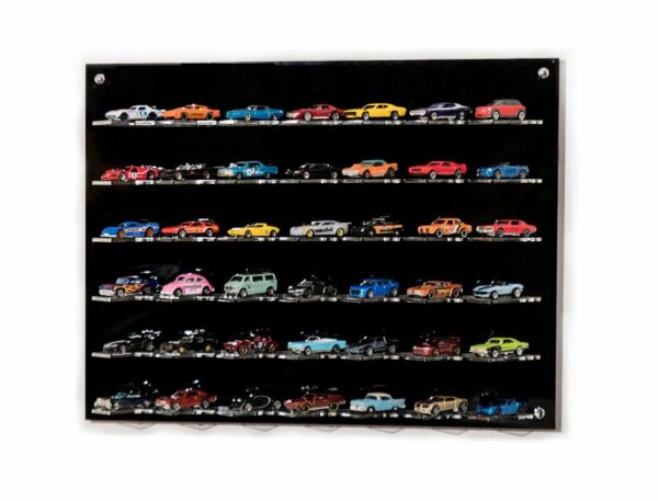 ATLANTIC 1/64 VETRINA DISPLAY BOX | ESPOSITORE - FOR 42 CARS 1/64 Lungh.LENGHT cm 61.0 X Largh.WIDTH cm 12.0 X Alt.HEIGHT cm 47.0 (altezza utile tra i ripiani cm 8.0 inner height among shelves) | PLASTIC DISPLAY