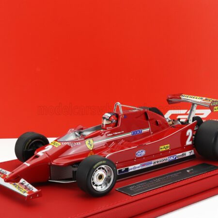 GP-REPLICAS 1/18 FERRARI | F1  126C N 2 QUALIFYING ITALY IMOLA GP (with pilot figure) 1980 GILLES VILLENEUVE | RED