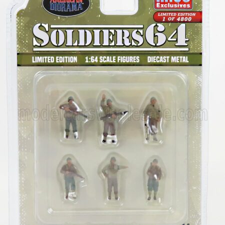 AMERICAN DIORAMA 1/64 FIGURES | SET - SOLDIERS | MILITARY GREEN