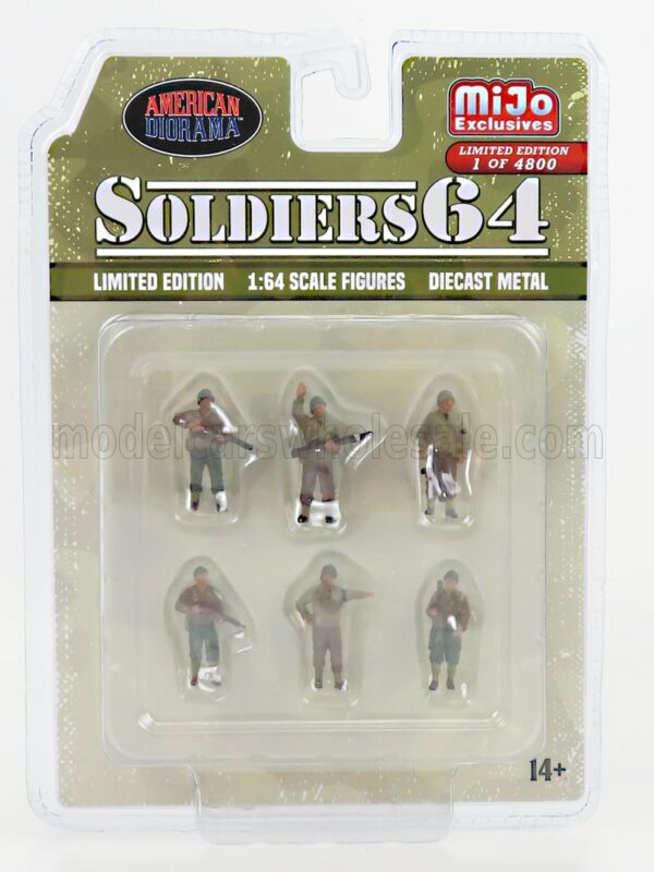 AMERICAN DIORAMA 1/64 FIGURES | SET - SOLDIERS | MILITARY GREEN