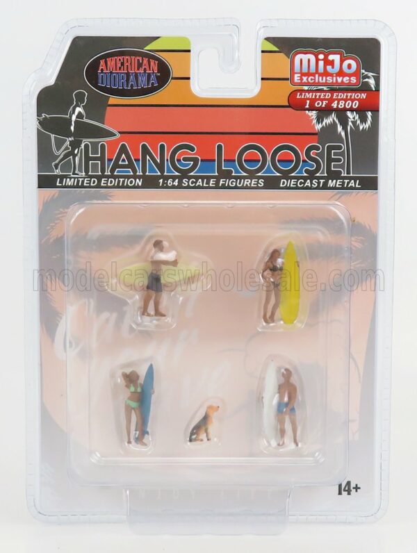 AMERICAN DIORAMA 1/64 FIGURES | SET - HANG LOOSE SURFING | VARIOUS