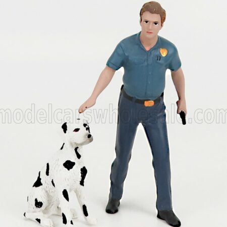 AMERICAN DIORAMA 1/24 FIGURES | FIREFIGHTERS - FIRE DOG TRAINING | 2 TONE BLUE