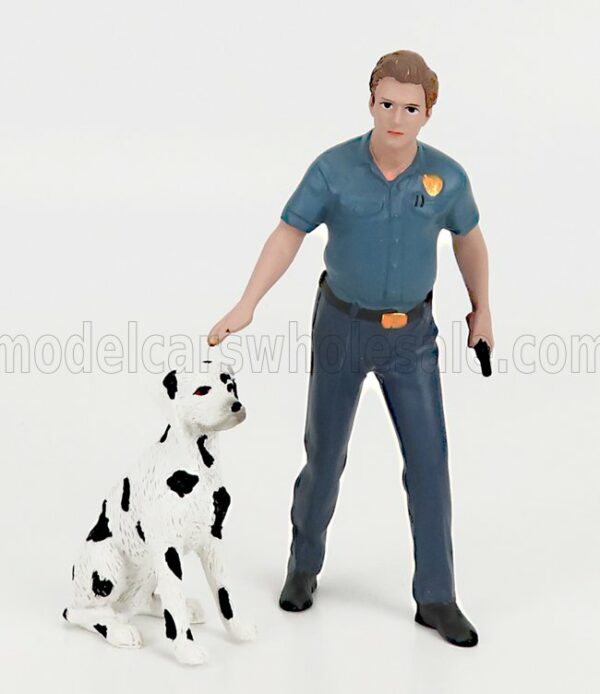 AMERICAN DIORAMA 1/24 FIGURES | FIREFIGHTERS - FIRE DOG TRAINING | 2 TONE BLUE