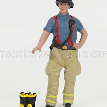 AMERICAN DIORAMA 1/24 FIGURES | FIREFIGHTERS - GETTING READY | BLUE BEIGE