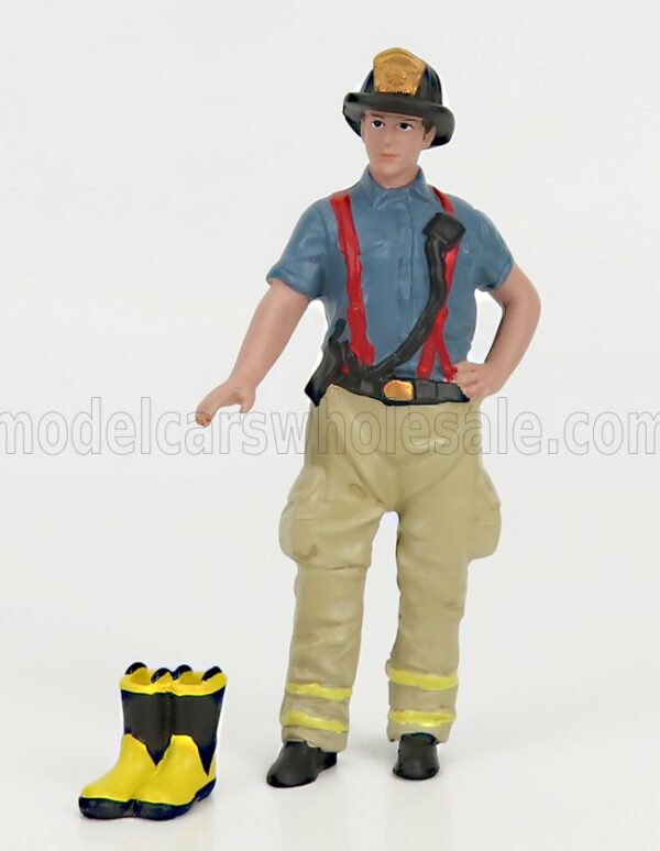 AMERICAN DIORAMA 1/24 FIGURES | FIREFIGHTERS - GETTING READY | BLUE BEIGE