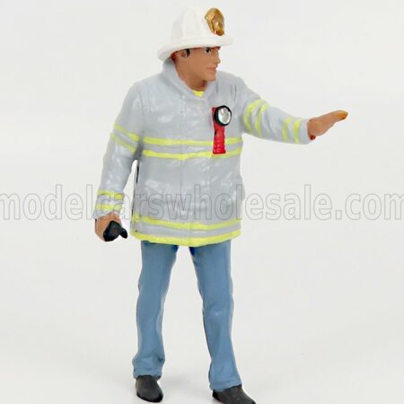 AMERICAN DIORAMA 1/24 FIGURES | FIREFIGHTERS - FIRE CAPTAIN | GREY BLUE