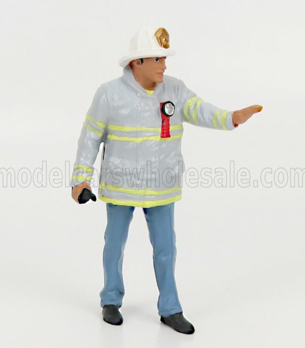 AMERICAN DIORAMA 1/24 FIGURES | FIREFIGHTERS - FIRE CAPTAIN | GREY BLUE