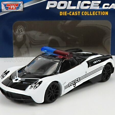 MOTOR-MAX 1/43 PAGANI | HUAYRA POLICE 2012 | WHITE BLACK