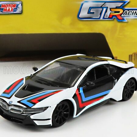 MOTOR-MAX 1/43 BMW | i8 COUPE GT RACING 2018 | WHITE BLACK BLUE RED