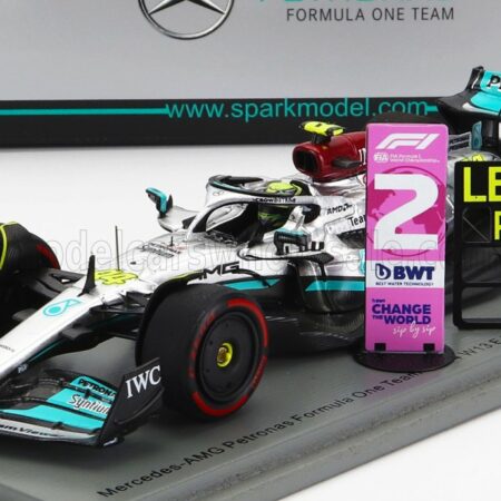 SPARK-MODEL 1/43 MERCEDES GP | F1 W13E TEAM MERCEDES-AMG PETRONAS F1 N 44 2nd BRAZILIAN GP 2022 LEWIS HAMILTON | SILVER GREEN