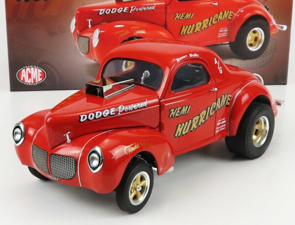 ACME-MODELS 1/18 FORD USA | WILLYS GASSER CUSTOM HAMI HURRICANE 1940 | RED