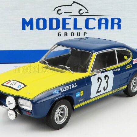 MCG 1/18 FORD ENGLAND | CAPRI MKI (night version) N 23 RALLY OLYMPIA 1972 W.ROHRL - H.ROTHFUB | BLUE YELLOW