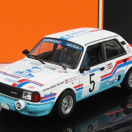 IXO-MODELS 1/43 SKODA | 130L TEAM SKODA GB N 5 RALLY BOHEMIA 1988 J.HAUGLAND - B.WILLIS | WHITE LIGHT BLUE