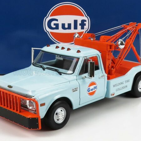 GREENLIGHT 1/18 CHEVROLET | C-30 PICK-UP GULF CARRO ATTREZZI - WRECKER ROAD SERVICE 1969 | LIGHT BLUE