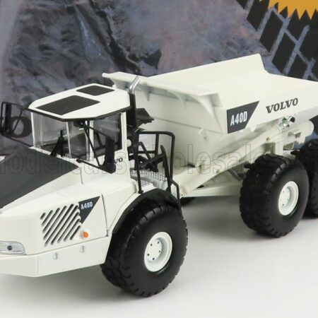 MOTORART 1/50 VOLVO | A40D TRUCK CASSONATO RIBALTABILE CAVA MINERARIA TRACTOR 3-ASSI 2001 | WHITE BLACK