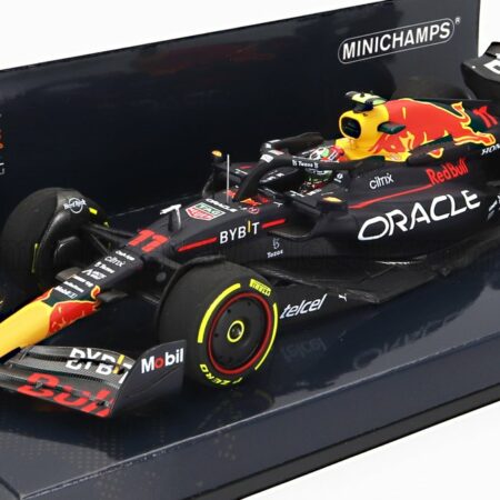 MINICHAMPS 1/43 RED BULL | F1  RB18 TEAM ORACLE RED BULL RACING N 11 3rd MEXICO GP 2022 SERGIO PEREZ | MATT BLUE YELLOW RED