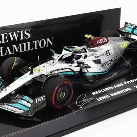 MINICHAMPS 1/43 MERCEDES GP | F1 W13E TEAM MERCEDES-AMG PETRONAS F1 N 44 2nd BRAZILIAN GP 2022 LEWIS HAMILTON | SILVER GREEN