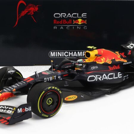 MINICHAMPS 1/18 RED BULL | F1  RB18 TEAM ORACLE RED BULL RACING N 11 3rd ABU DHABI GP 2022 SERGIO PEREZ | MATT BLUE YELLOW RED