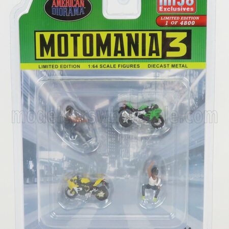 AMERICAN DIORAMA 1/64 FIGURES | SET MOTOMANIA - 2X MOTORCYCLE - 2X FIGURE | VARIOUS