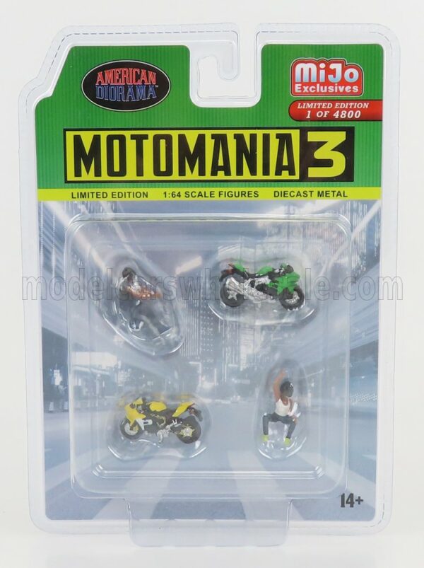 AMERICAN DIORAMA 1/64 FIGURES | SET MOTOMANIA - 2X MOTORCYCLE - 2X FIGURE | VARIOUS