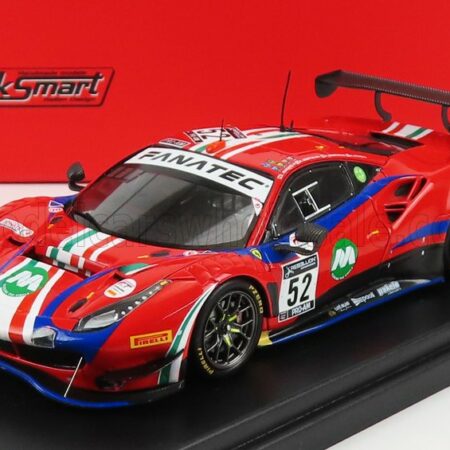 LOOKSMART 1/43 FERRARI | 488 GT3 EVO TEAM AF CORSE N 52 2nd PRO-AM CLASS 24h SPA 2021 A.BERTOLINI - J.WARTIQUE - L.MACHIELS - A.ROVERA | RED BLUE