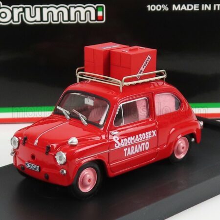 BRUMM 1/43 FIAT | 600D SADOMASOSEX TARANTO 1960 - LA MAZURKA DEL BARONE DELLA SANTA  E DEL FICO FIORONE 1975 | RED