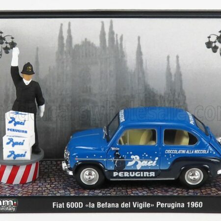 BRUMM PROM 1/43 FIAT | 600D BACI PERUGINA 1960 - LA BEFANA DEL VIGILE | BLUE BLACK