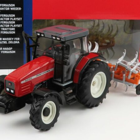 BRITAINS 1/32 MASSEY FERGUSON | 6290 TRACTOR WITH TRAILER 2012 | RED ORANGE