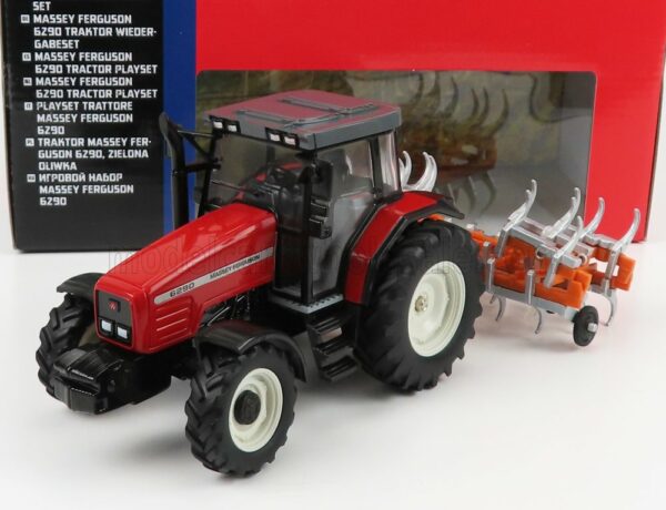 BRITAINS 1/32 MASSEY FERGUSON | 6290 TRACTOR WITH TRAILER 2012 | RED ORANGE