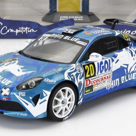 SOLIDO 1/18 RENAULT | A110 ALPINE (night version) N 20 RALLY DU VAR 2021 F.DELECOUR - J.R.GUIGONNET | WHITE BLUE