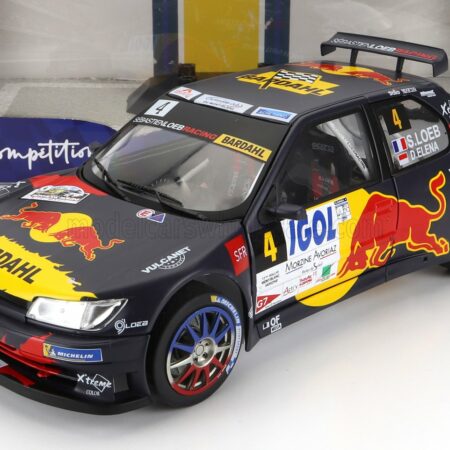 SOLIDO 1/18 PEUGEOT | 306 MAXI RED BULL N 4 6th RALLY MONT BLANC 2021 S.LOEB - D.ELENA | BLUE YELLOW RED