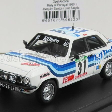 TROFEU 1/43 OPEL | ASCONA (night version) N 31 RALLY PORTUGAL 1980 J.SANTOS - L.ALEGRIA | WHITE BLUE