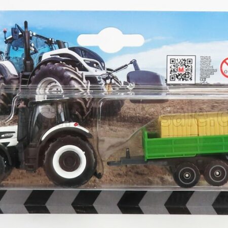 MAISTO 1/64 VALTRA | Q305 TRACTOR WITH TRAILER 2018 | WHITE GREEN