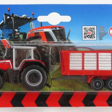 MAISTO 1/64 MASSEY FERGUSON | 8S.265 TRACTOR WITH TRAILER 2020 | RED SILVER