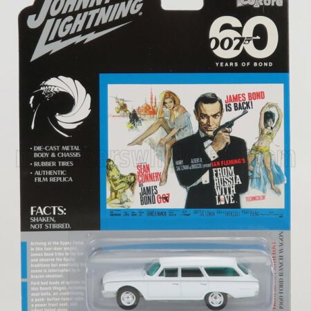 JOHNNY LIGHTNING 1/64 FORD USA | RANCH STATION WAGON 1960 - 007 JAMES BOND - FROM RUSSIA WITH LOVE - DALLA RUSSIA CON AMORE | WHITE