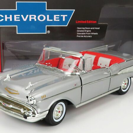 AUTOWORLD 1/18 CHEVROLET | BEL AIR CABRIOLET OPEN 1957 | SILVER