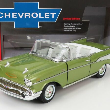 AUTOWORLD 1/18 CHEVROLET | BEL AIR CABRIOLET OPEN 1957 | GREEN MET