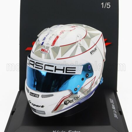 SPARK-MODEL 1/5 BELL HELMET | CASCO HELMET PORSCHE 911 991 RSR-19 TEAM PORSCHE GT N 92 24h LE MANS 2022 KEVIN ESTRE | WHITE