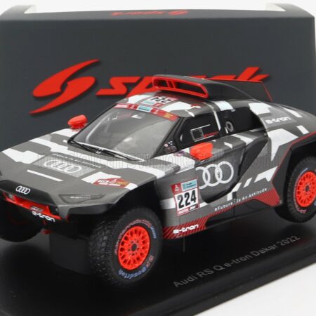 SPARK-MODEL 1/43 AUDI | Q E-TRON RS TEAM AUDI SPORT N 224 RALLY DAKAR 2022 M.EKSTROM - E.BERGKVIST | GREY SILVER BLACK