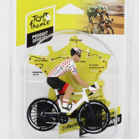 SOLIDO 1/18 FIGURES | CICLISTA - CYCLIST - MAGLIA A POIS - POIS JERSEY - TOUR DE FRANCE 2023 | WHITE RED