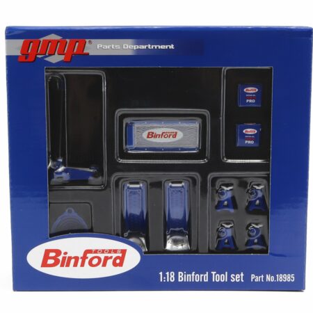 GMP 1/18 ACCESSORIES | SET OFFICINA GARAGE TOOL SET BINFORD | BLUE SILVER