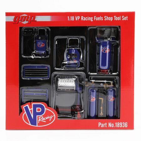 GMP 1/18 ACCESSORIES | SET OFFICINA GARAGE TOOL SET VP RACING | BLUE BLACK RED