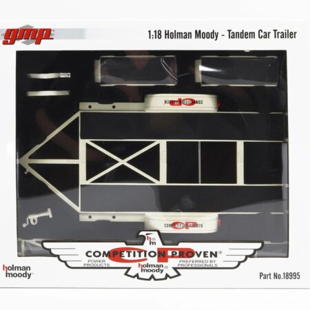 ACME-MODELS 1/18 ACCESSORIES | CARRELLO TRASPORTO AUTO 2-ASSI - CAR TRANSPORTER TRAILER HOLMAN MOODY - CAR NOT INCLUDED | CREAM BLACK