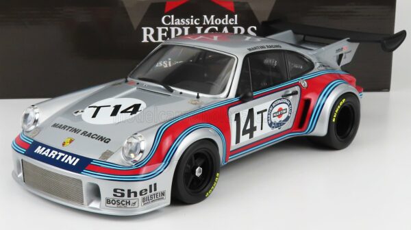 CMR 1/12 PORSCHE | 911 930 CARRERA RSR TURBO 2.1L TEAM MARTINI RACING N 14 24h SPA 1974 H.MULLER - G.VAN LENNEP | SILVER RED BLUE