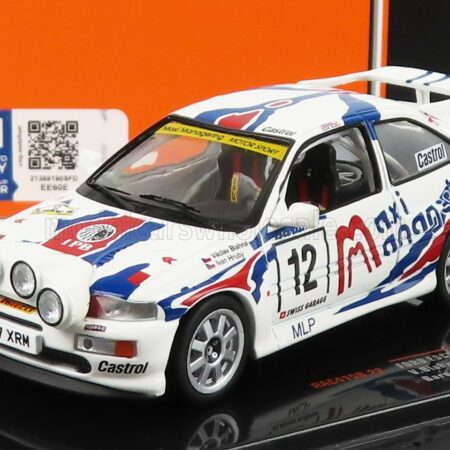 IXO-MODELS 1/43 FORD ENGLAND | ESCORT RS COSWORTH (night version) N 12 RALLY BARUM 1996 V.BLAHNA - I.HRUBY | WHITE BLUE RED