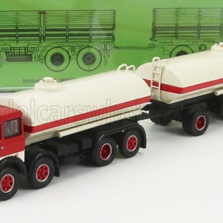 BREKINA PLAST 1/87 FIAT | 691 MILLEPIEDI TANKER TRUCK 1961 | WHITE RED